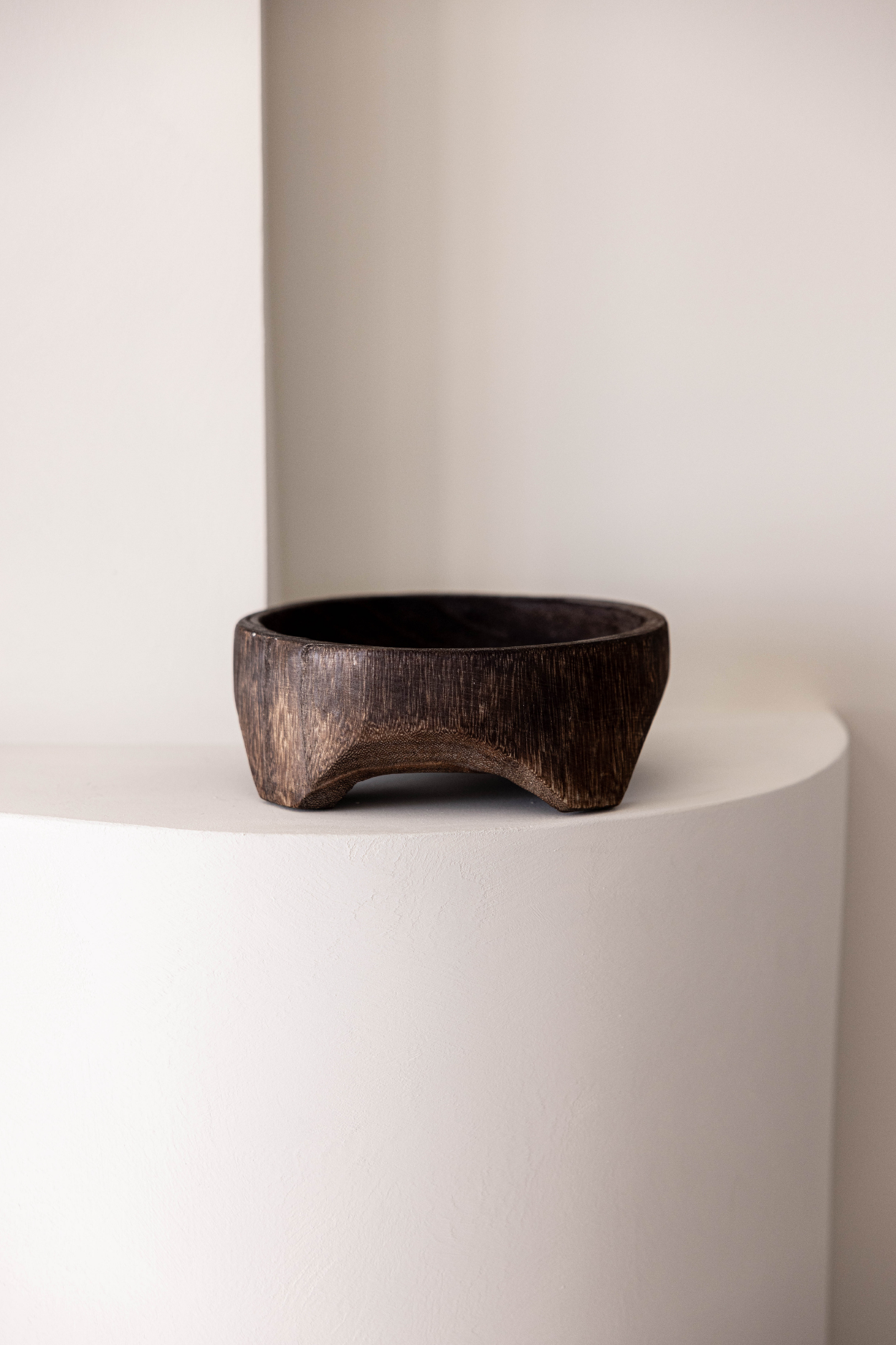 Paulowina Burned Brown Wood Riser | By Luxe B Co. 