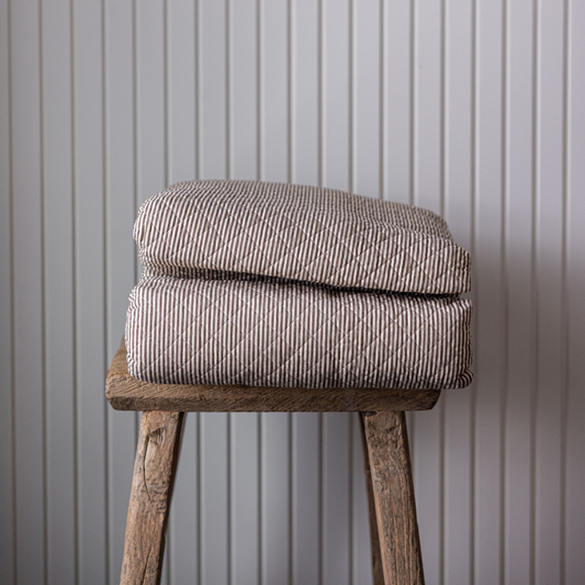 Pinstriped Brown Striped Quilt | By Luxe B Co.