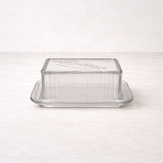 Pressed Glass Butter Dish - Luxe B Co