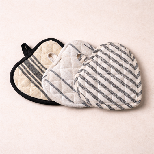 Quilted Heart Shaped Pot Holder | By Luxe B Co. 
