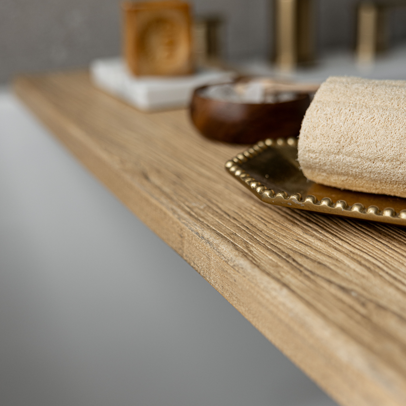Reclaimed Elm Wood Bathtub Tray | By Luxe B Co.