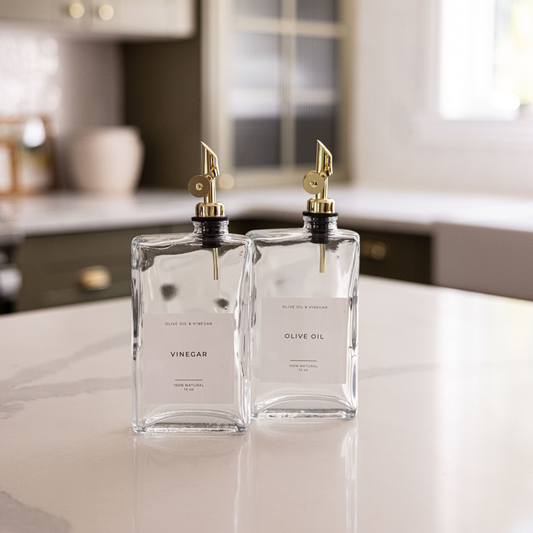 Rectangle Olive Oil & Vinegar Dispenser Bottles | By Luxe B Co.