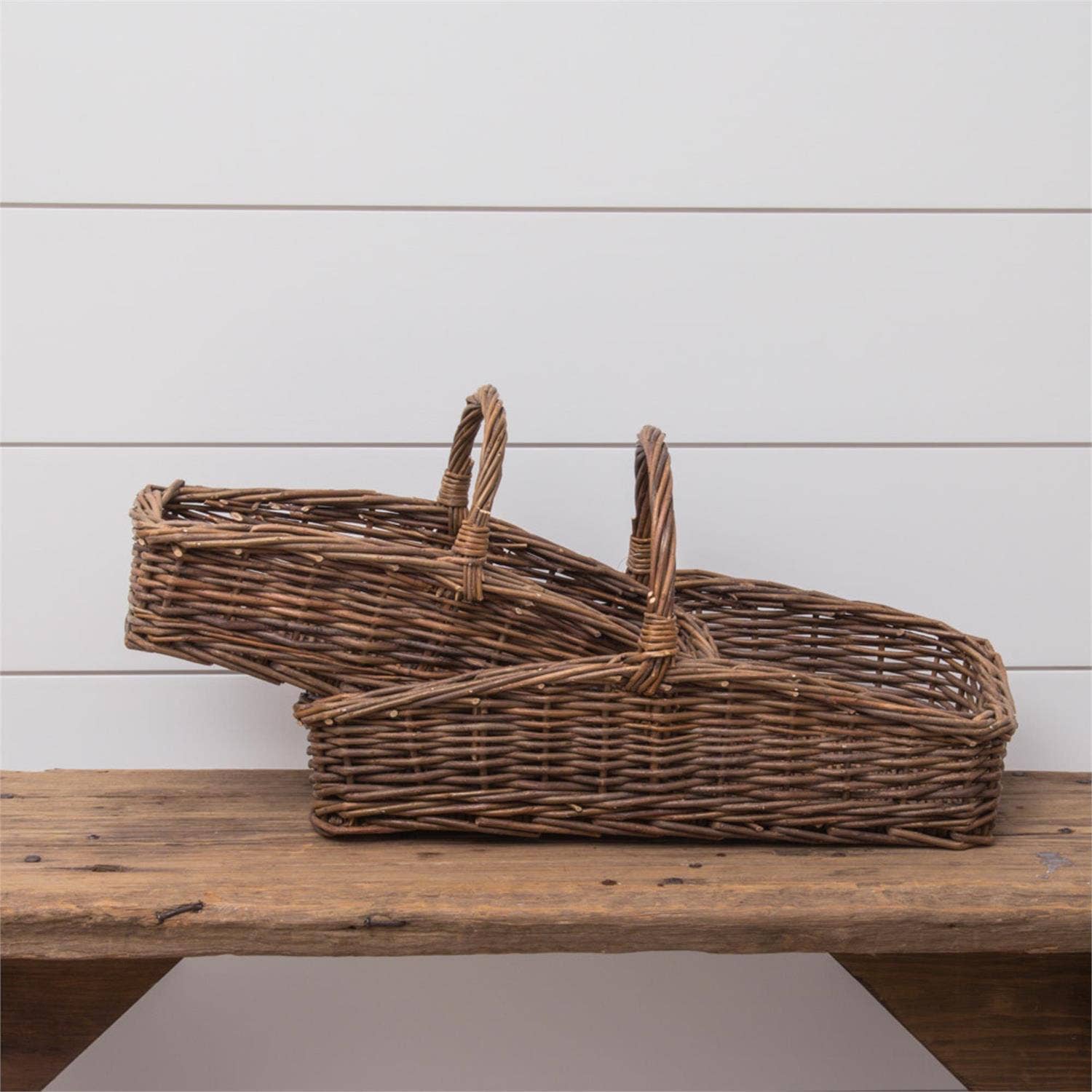Rectangular Wicker Baskets with Handles | By Luxe B Co.