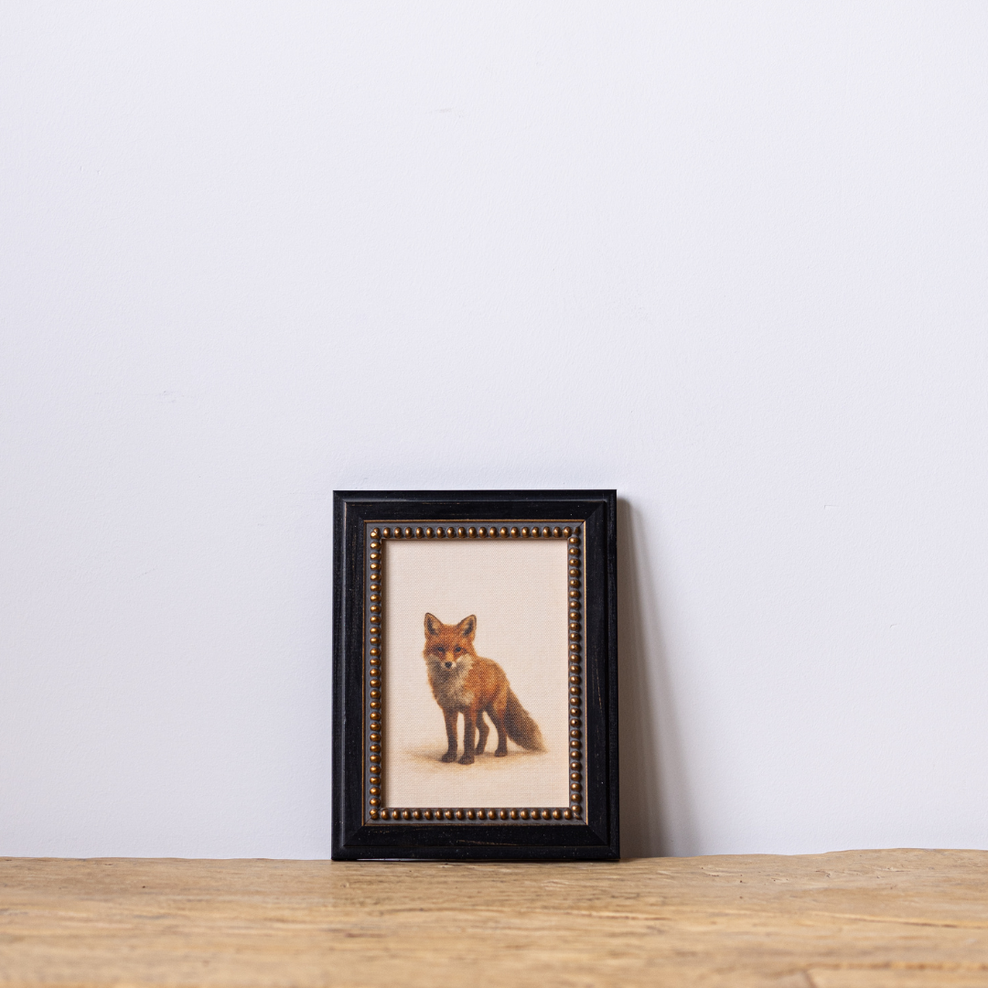 Red Fox | French Beaded Brass Inspired Framed Art By Luxe B Co. 