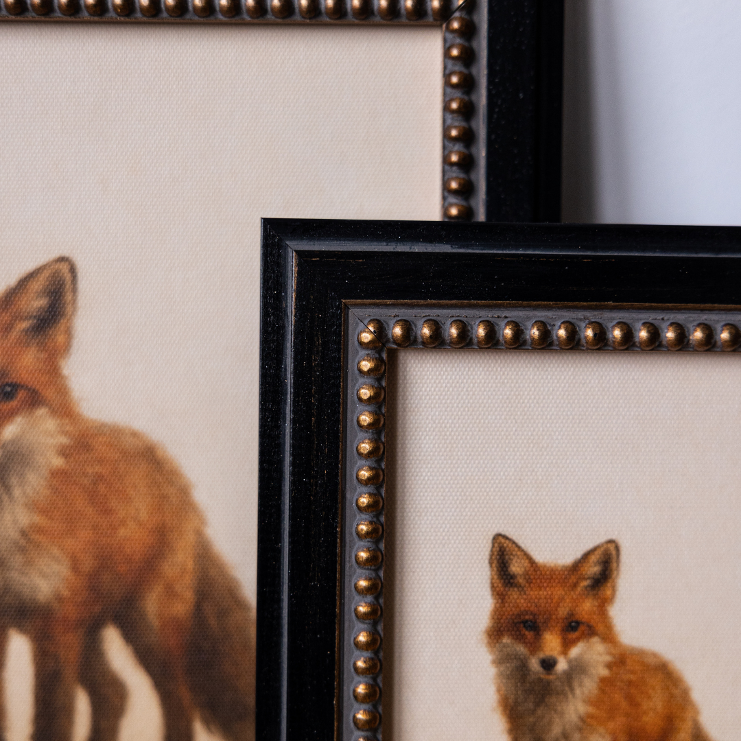 Red Fox | French Beaded Brass Inspired Framed Art By Luxe B Co. 