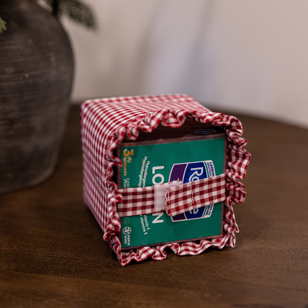 Red Gingham Cotton Tissue Box Cover By Luxe B Co. 