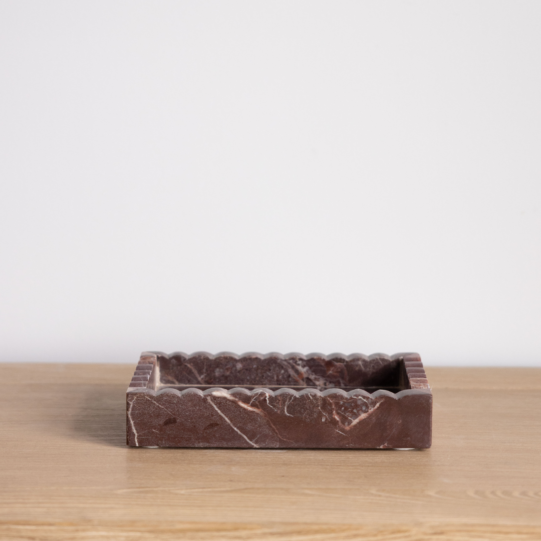 Red Levanto Scalloped Tray By Luxe B Co. 