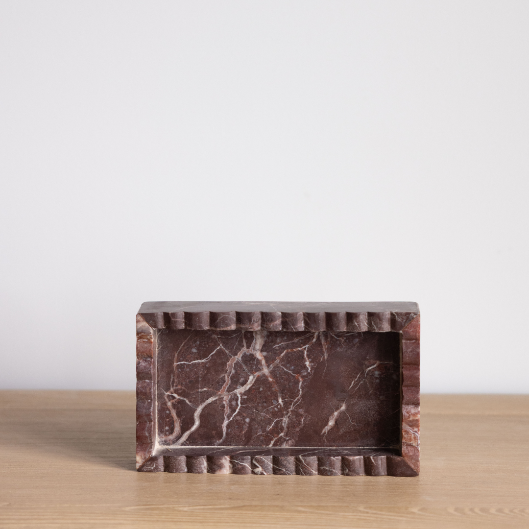 Red Levanto Scalloped Tray By Luxe B Co. 