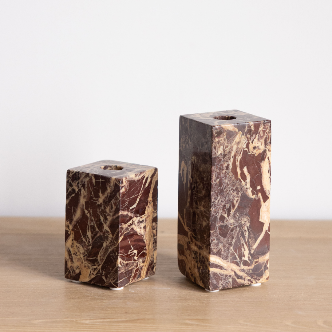 Red Levanto Taper Candle Holder By Luxe B Co.