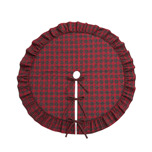 Red Plaid Ruffle Tree Skirt By Luxe B Co. 