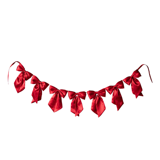 Red Satin Bow Garland | By Luxe B Co.