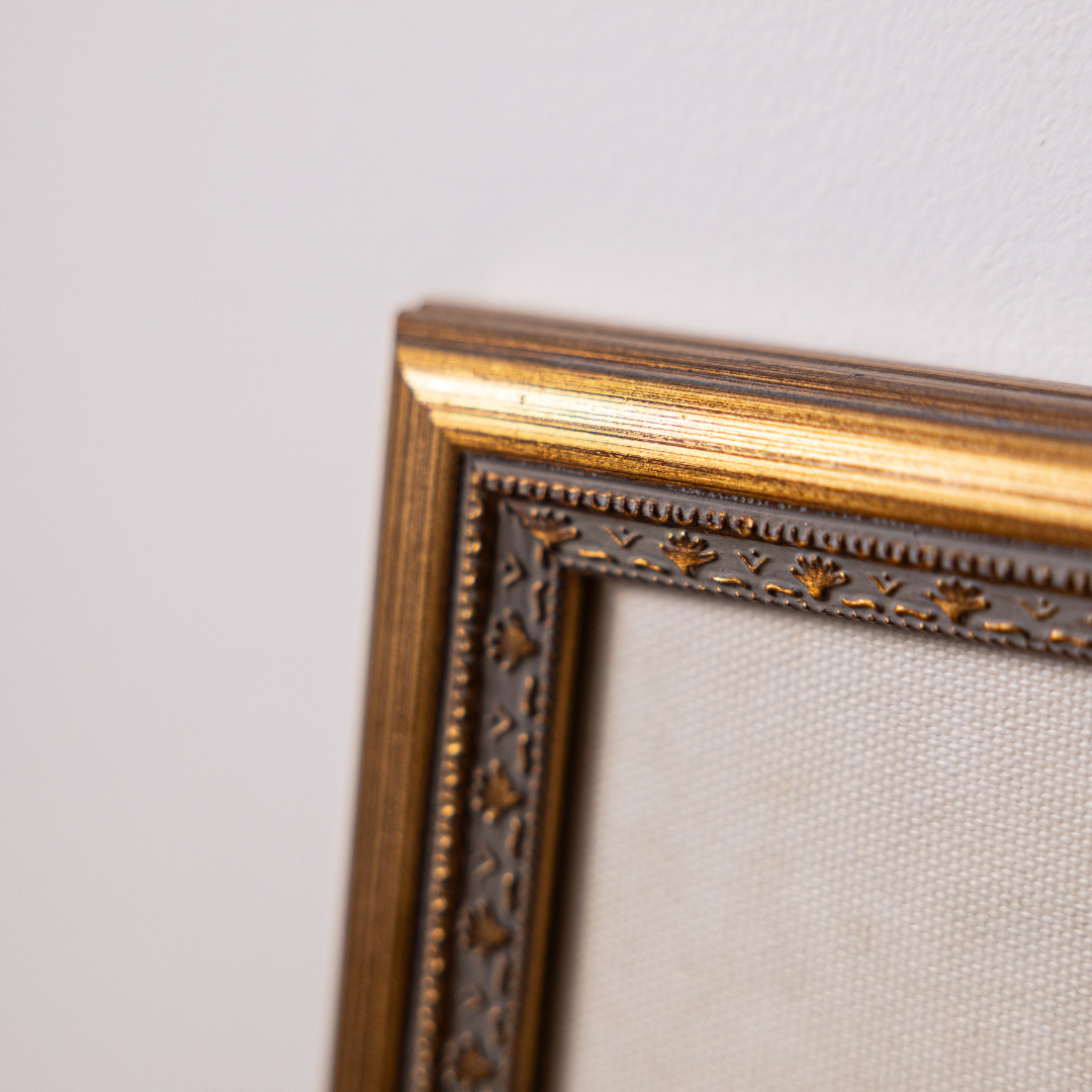 Resting Bison | Antique Inspired Brass Mould Framed Art By Luxe B Co.
