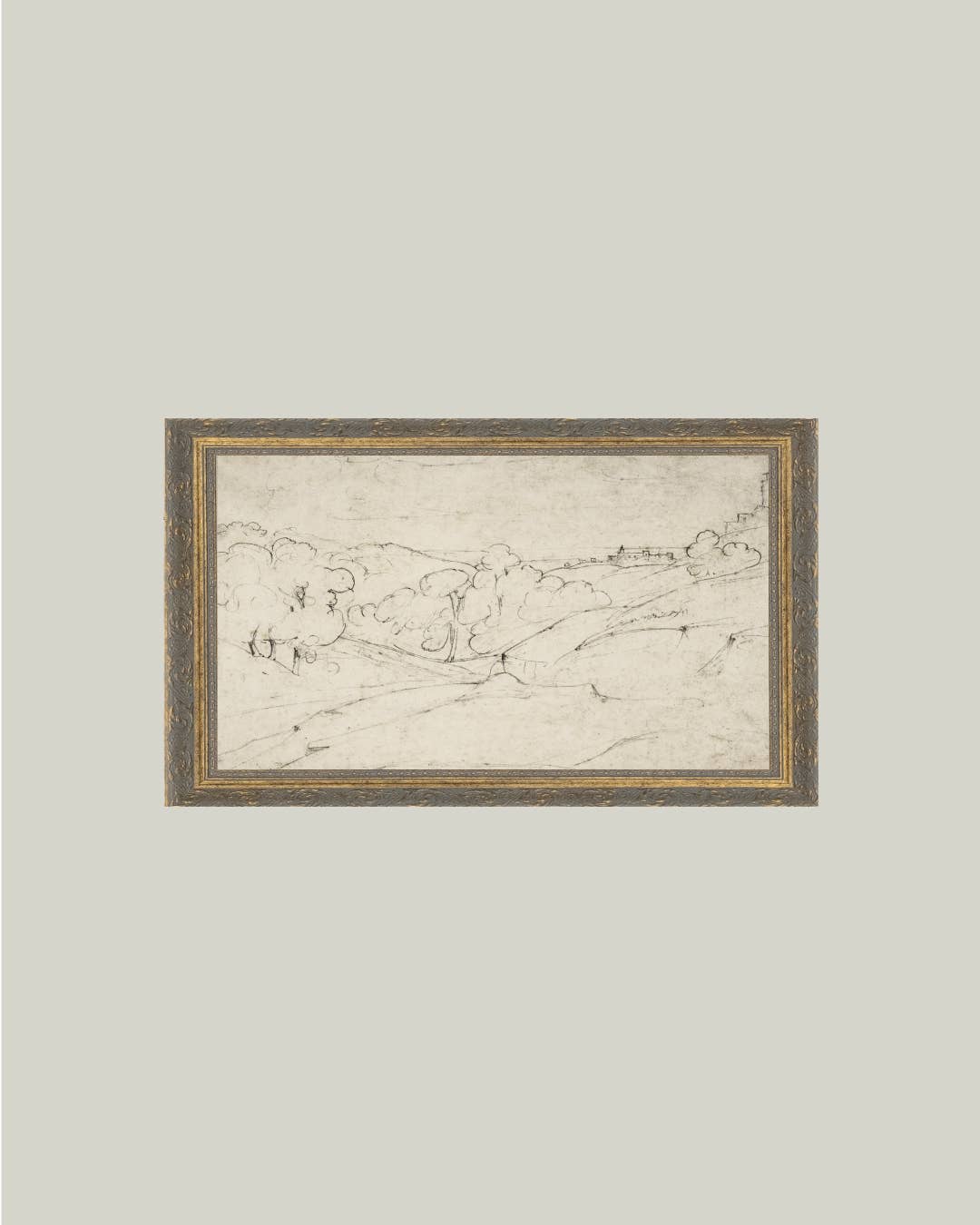 Rolling Hills Sketch Framed Antique Art - Luxe B Co