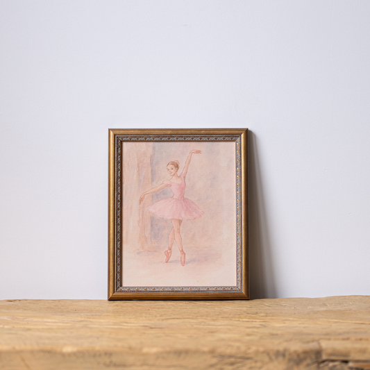 Rose en Pointe | Antique Inspired Brass Mould Framed Art By Luxe B Co.