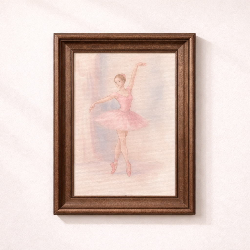 Antique-inspired framed art featuring a delicate pink rose in a classic Westbury style by Luxe B Co.