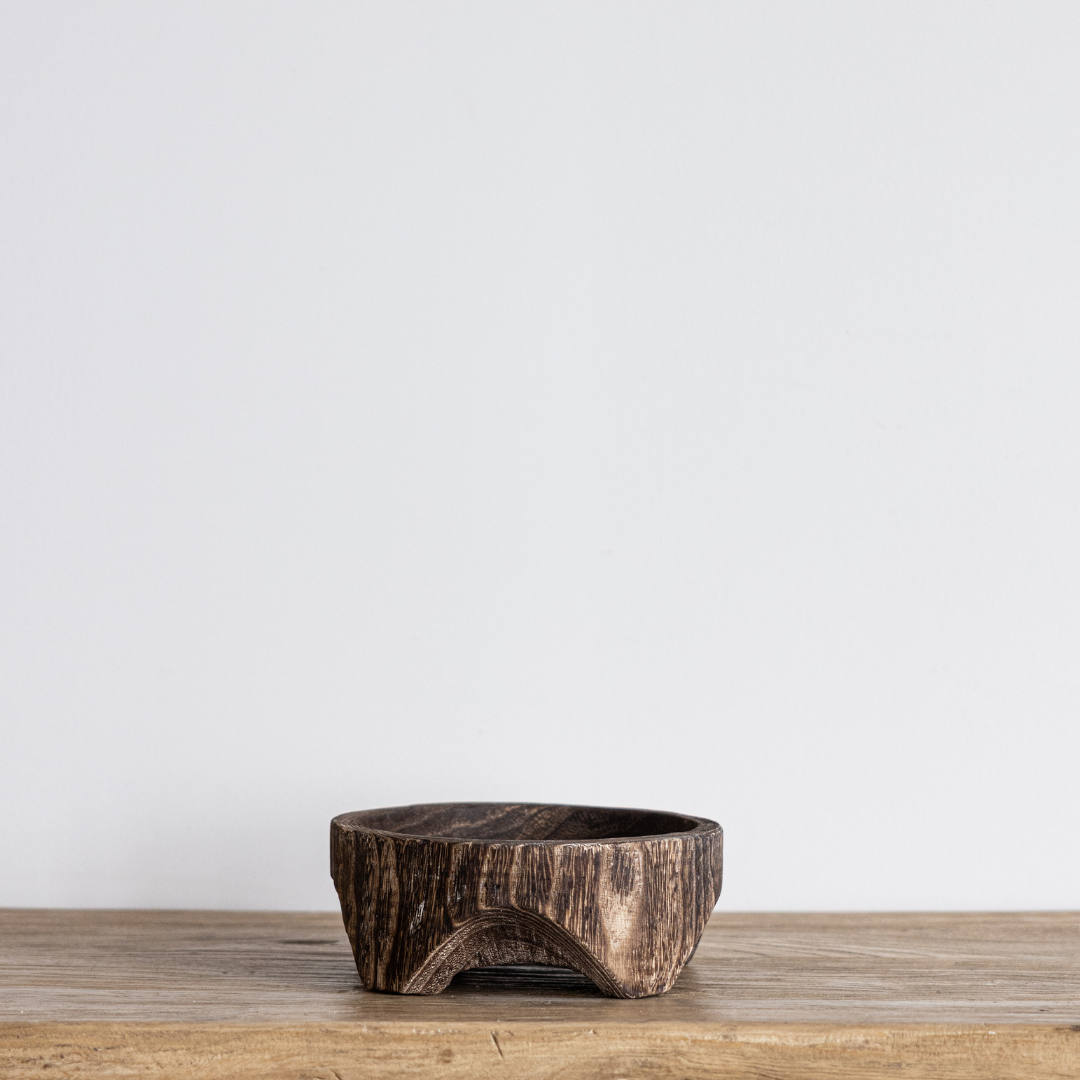 Round 4 Legged Paulownia Bowl | By Luxe B Co.