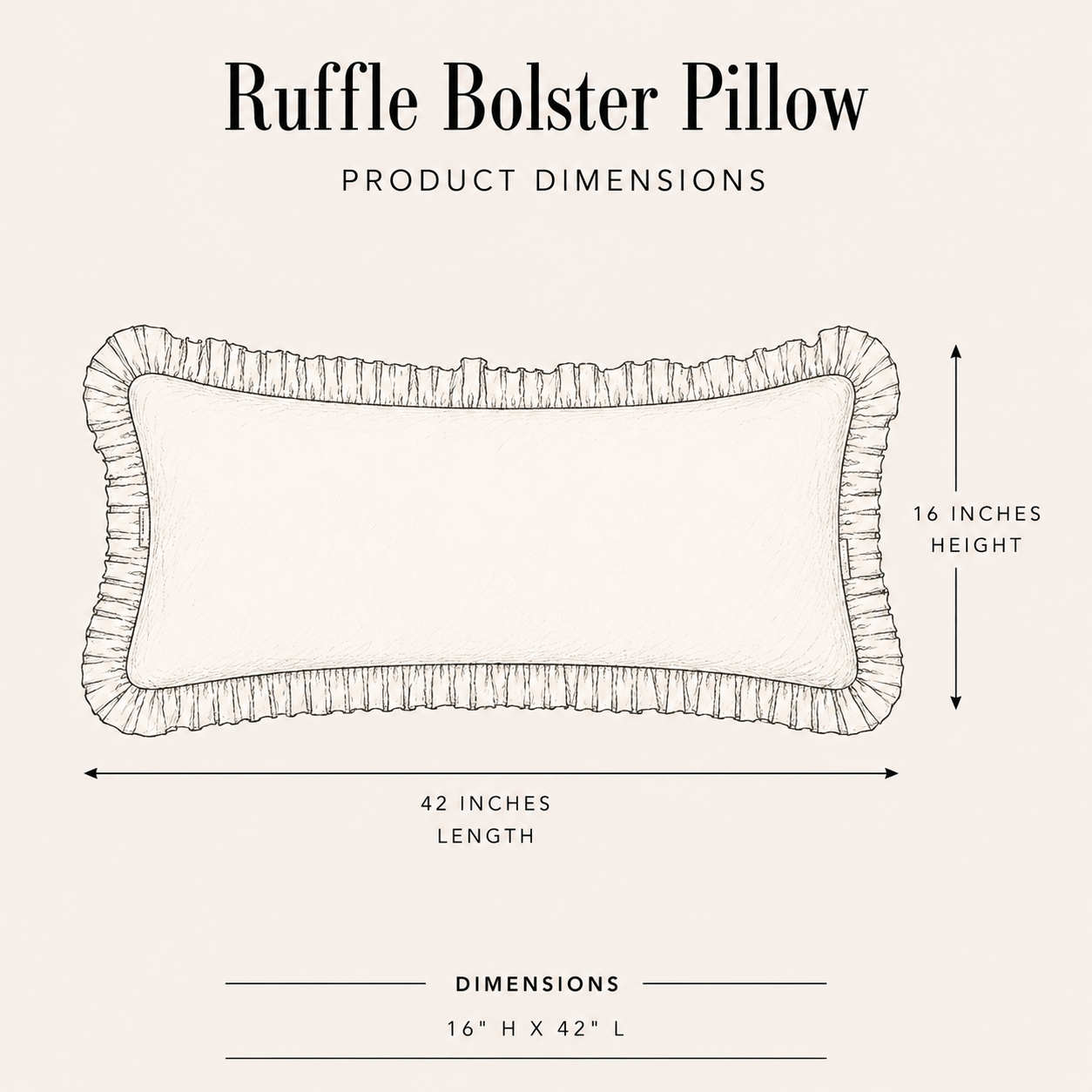 Ruffle_Bolster_Cover_Charcoal_Stripes By Luxe B Co. 