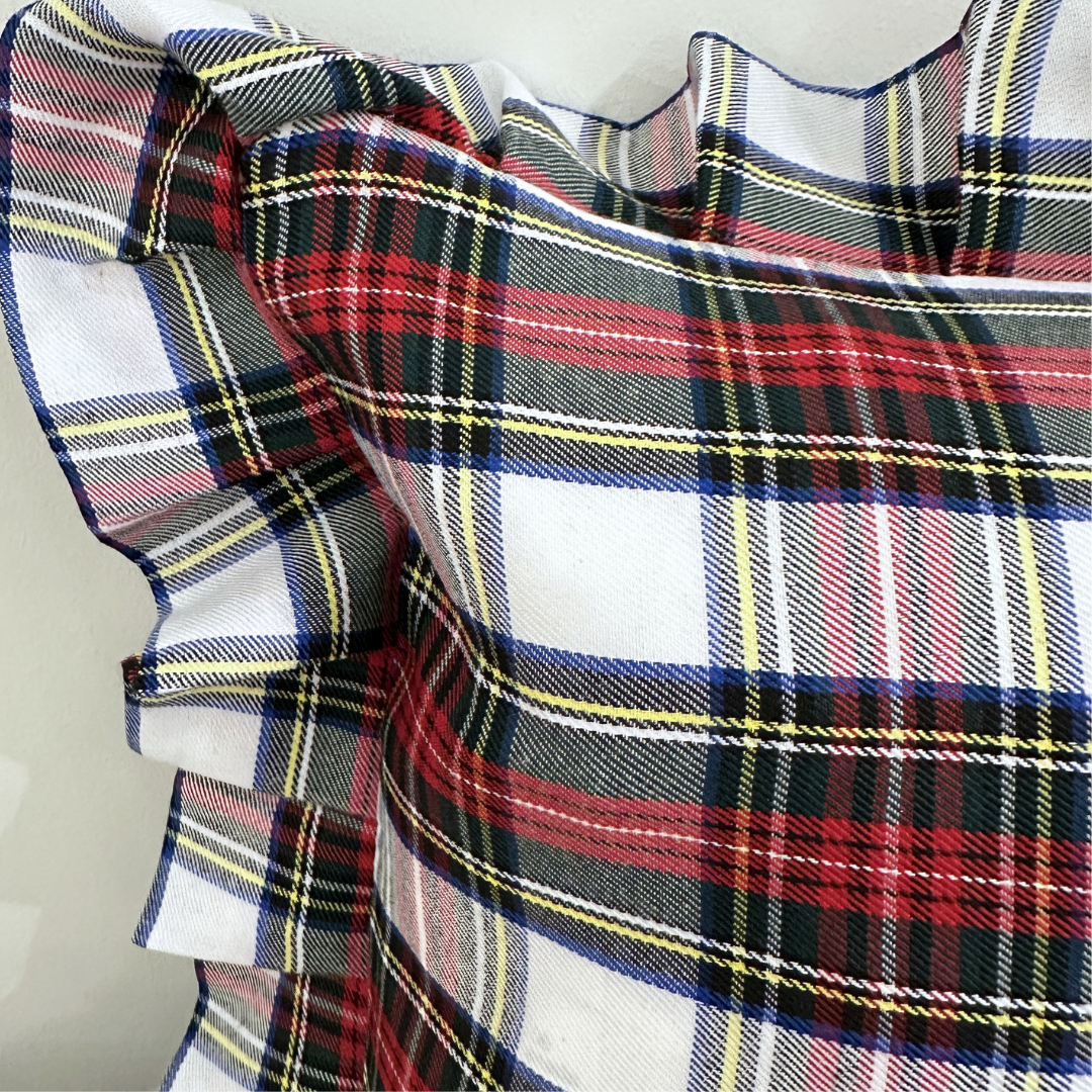 Ruffle Lumbar Pillow Sham Holiday Plaid By Luxe B Co. 