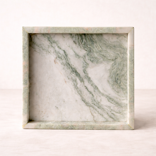 Sage Green Marble Square Tray | By Luxe B Co.