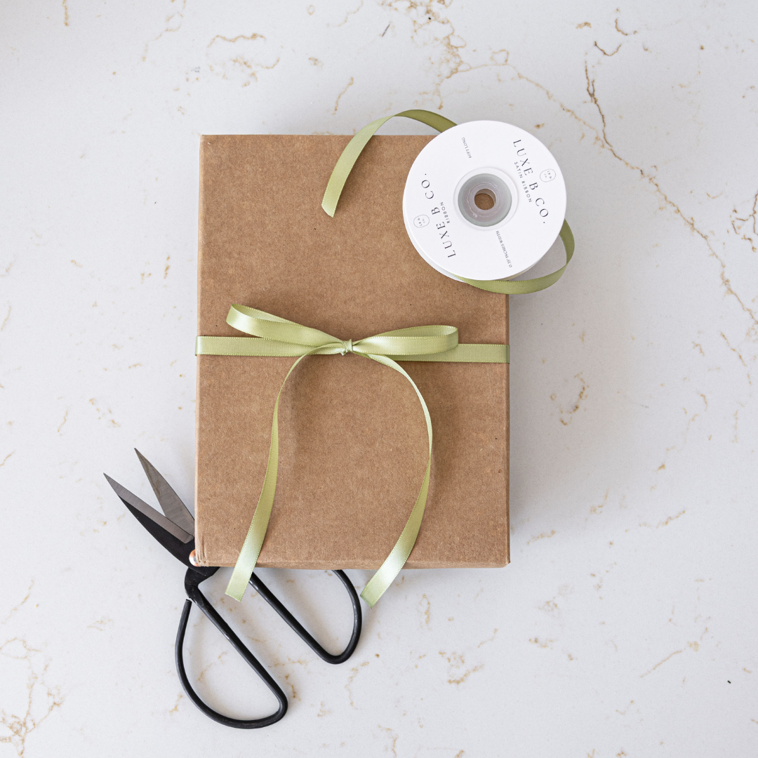 Sage Satin Ribbon Holiday Decor | By Luxe B Co.