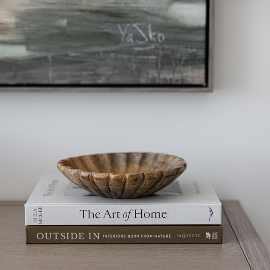 Scallop Mango Wood Bowl | By Luxe B Co.
