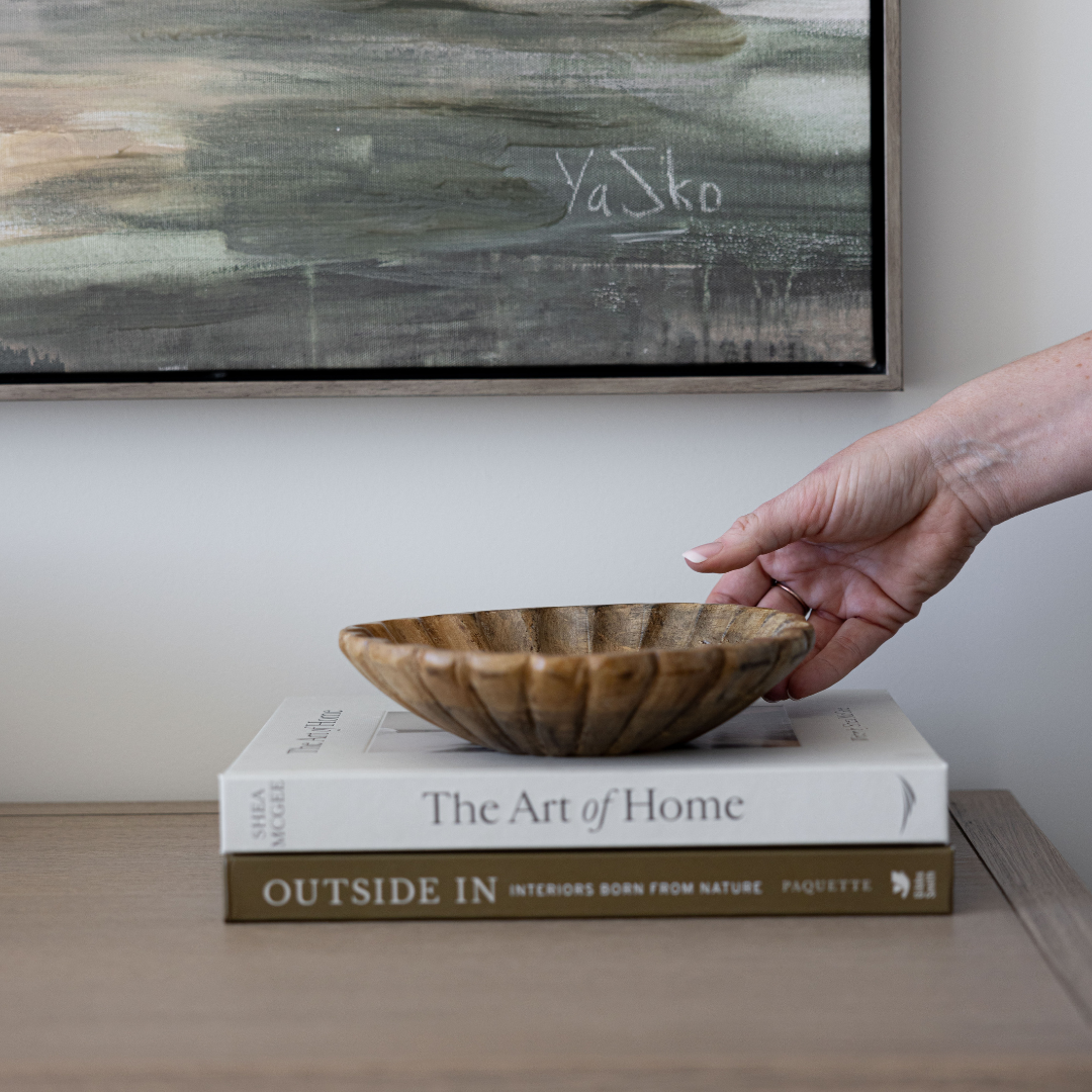 Scallop Mango Wood Bowl | By Luxe B Co.