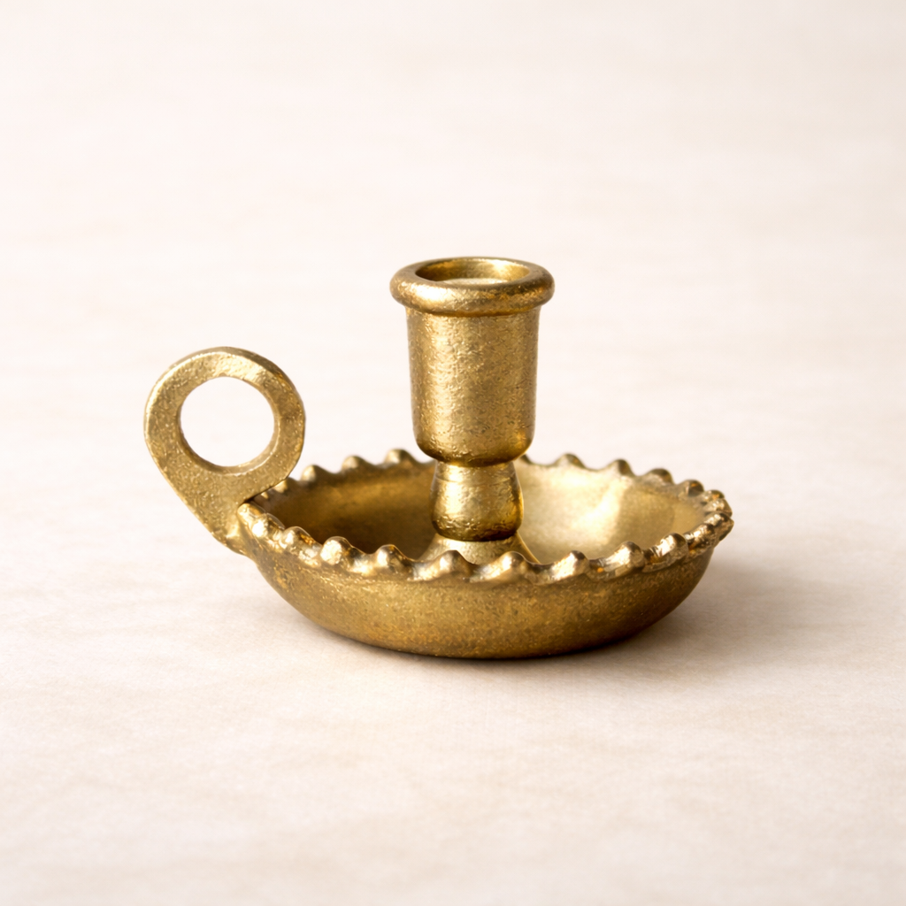 Scalloped Gold Taper Candle Holder | By Luxe B Co.  