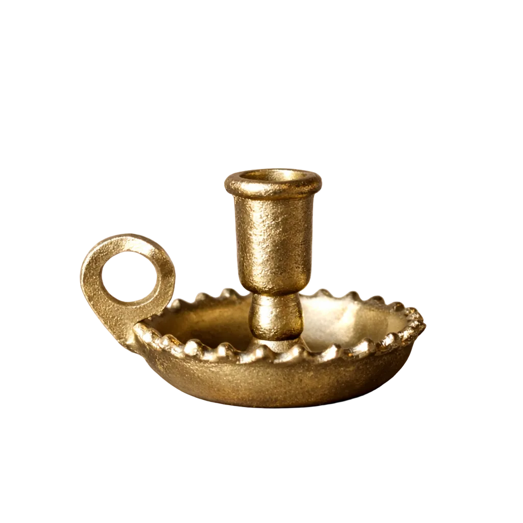 Scalloped Gold Taper Candle Holder | By Luxe B Co. 