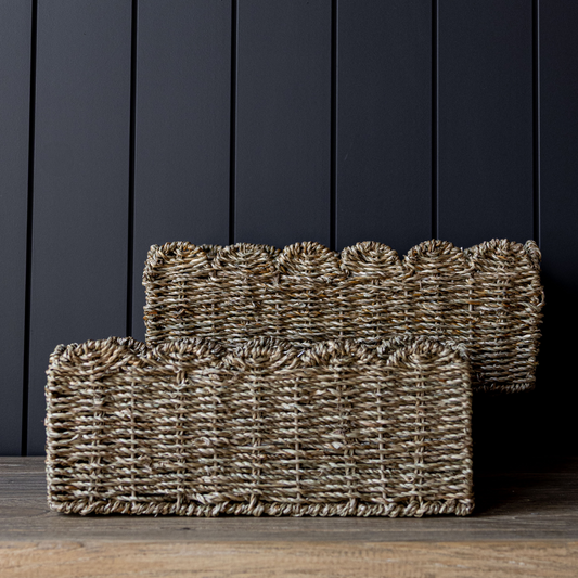 Scalloped Seagrass Basket | By Luxe B Co.