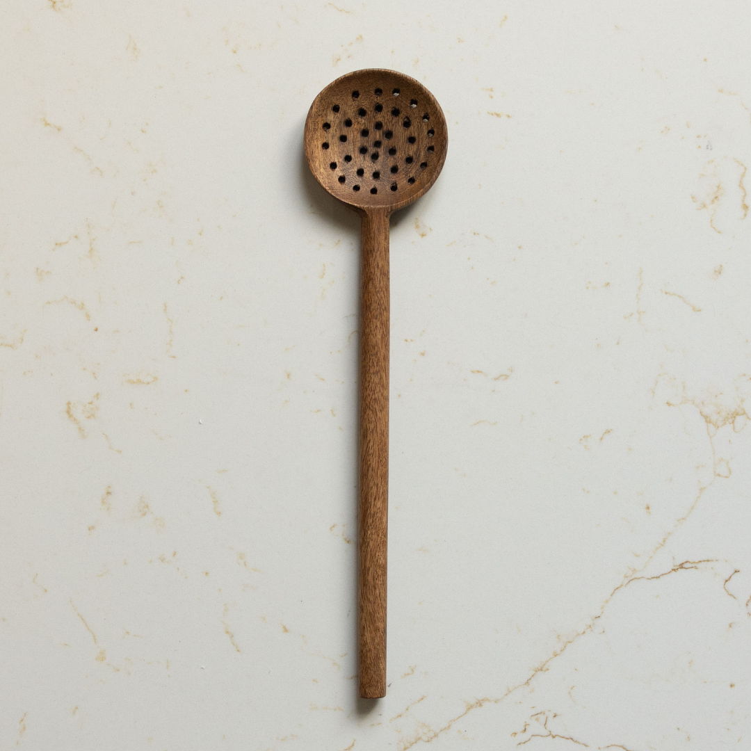 Slotted Mango Wood Kitchen Spoons | By Luxe B Co.