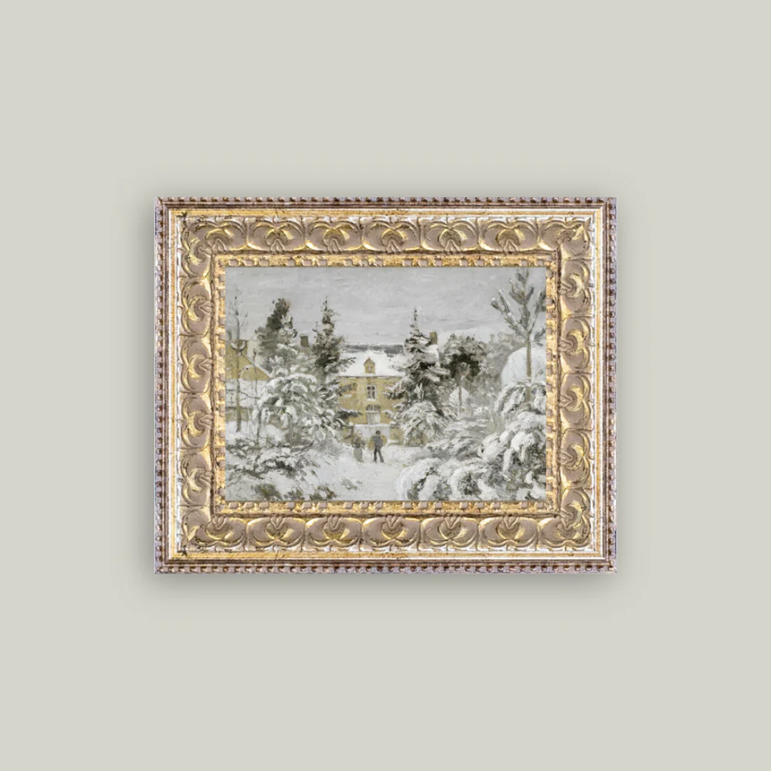 Snowy Stroll Framed Antique Inspired Art | By Luxe B Co