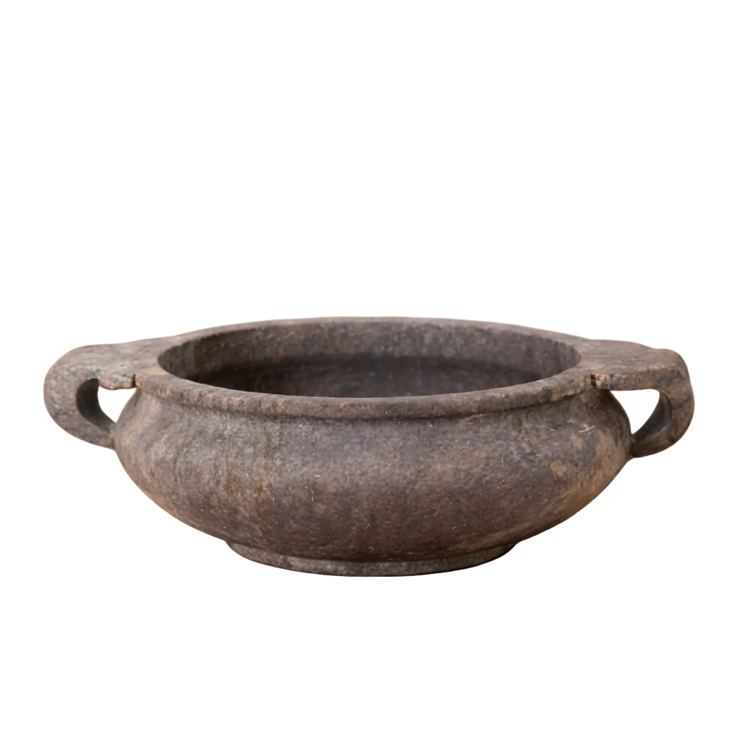Soapstone soap dish by Luxe B Co, a natural marble bowl with smooth, rounded edges for holding soap.
