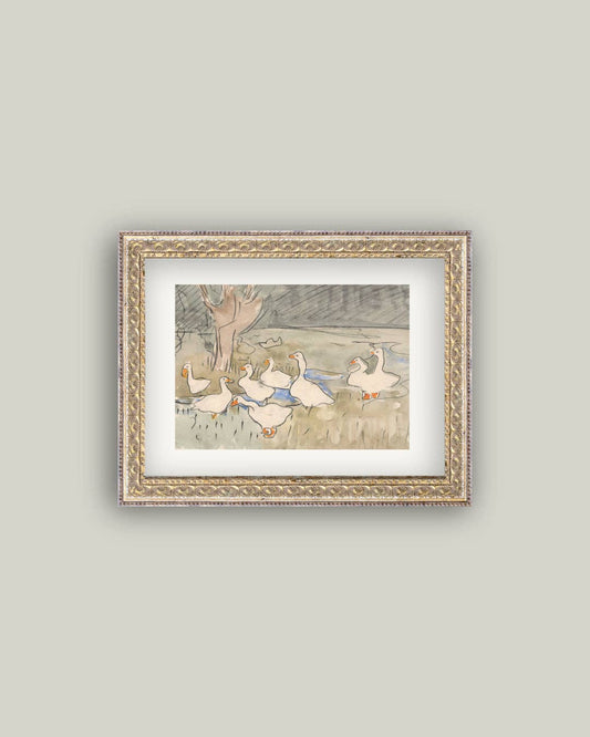 Spring Geese Framed Antique Art - Luxe B Co