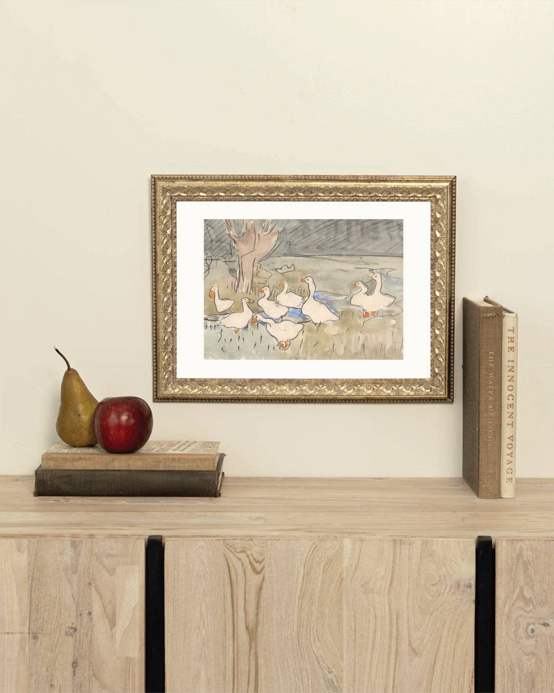 Spring Geese Framed Antique Art - Luxe B Co