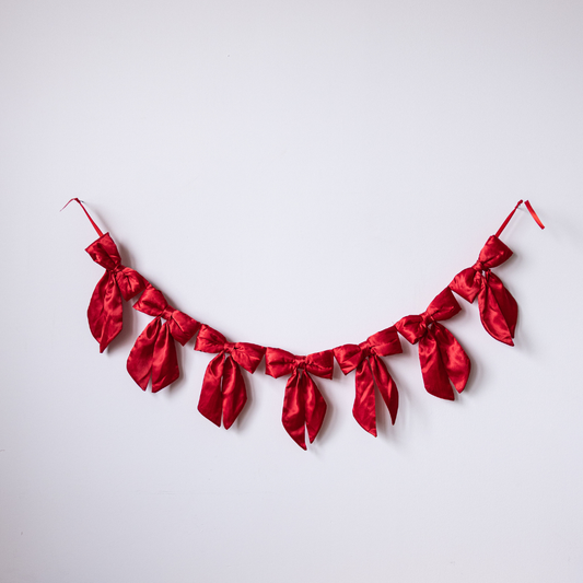 Red Satin Bow Garland