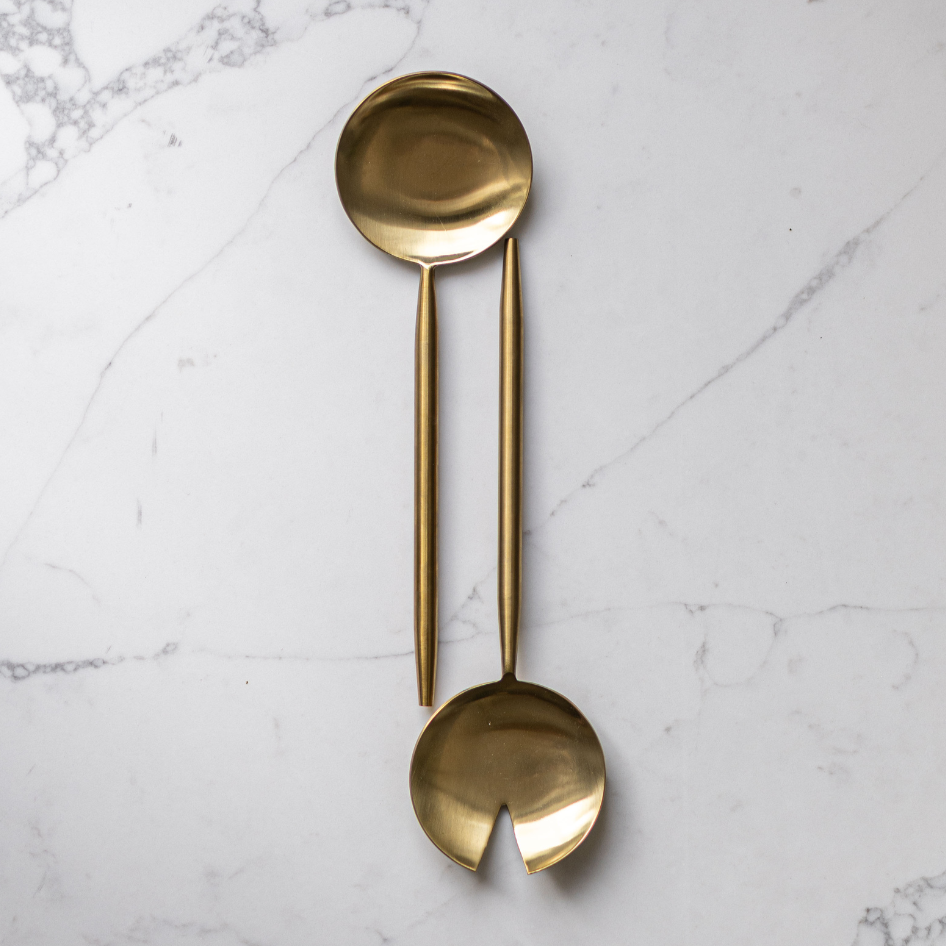 Stainless Steel Salad Servers | By Luxe B Co. 
