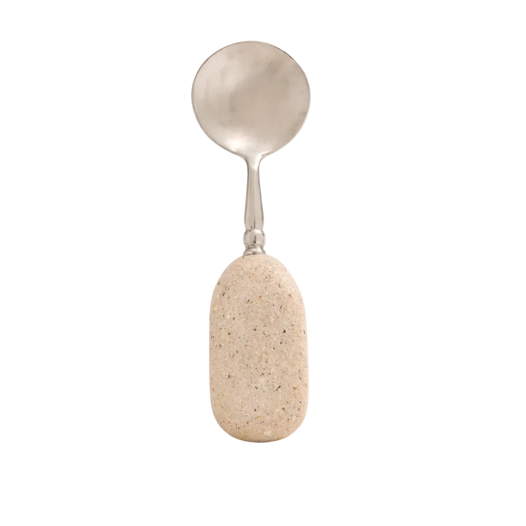 Stainless Steel & Stone Serving Spoon | By Luxe B Co. 