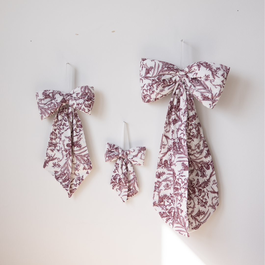 Star Toile Baby Burgundy Bows | By Luxe B Co.