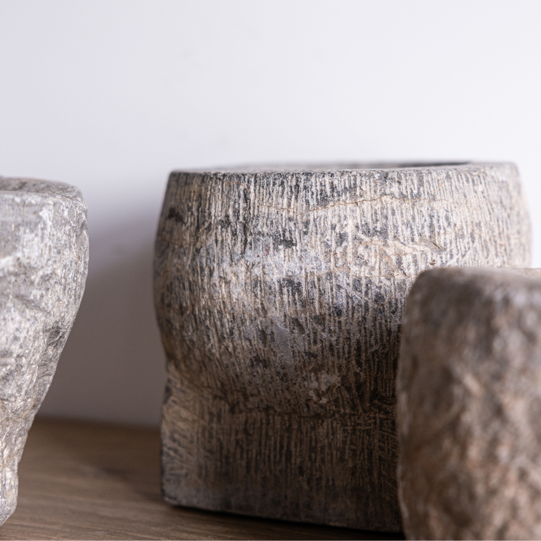 Stone Mortar Vintage Bowl Large By Luxe B Co.