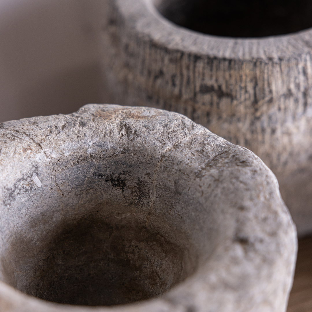 Stone Mortar Vintage Bowl Large By Luxe B Co.