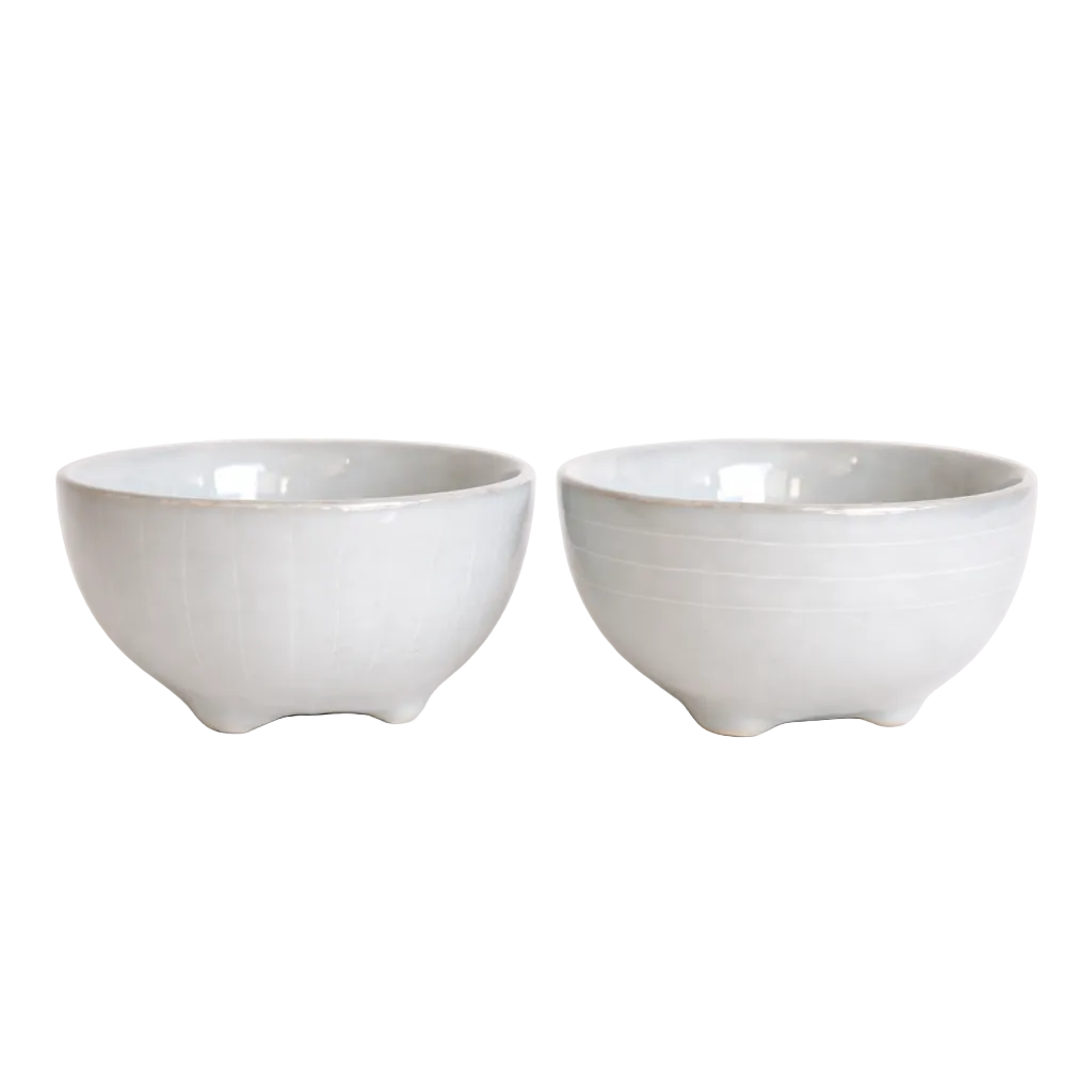 Stoneware Cream Bowls Set | By Luxe B Co. 