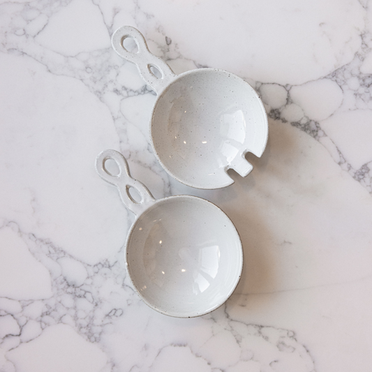 Stoneware Twisted Handle Server | By Luxe B Co