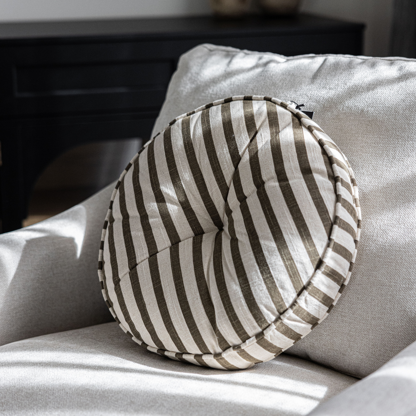 Striped Round Chair Cushion | By Luxe B Co