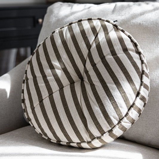 Striped Round Chair Cushion | By Luxe B Co