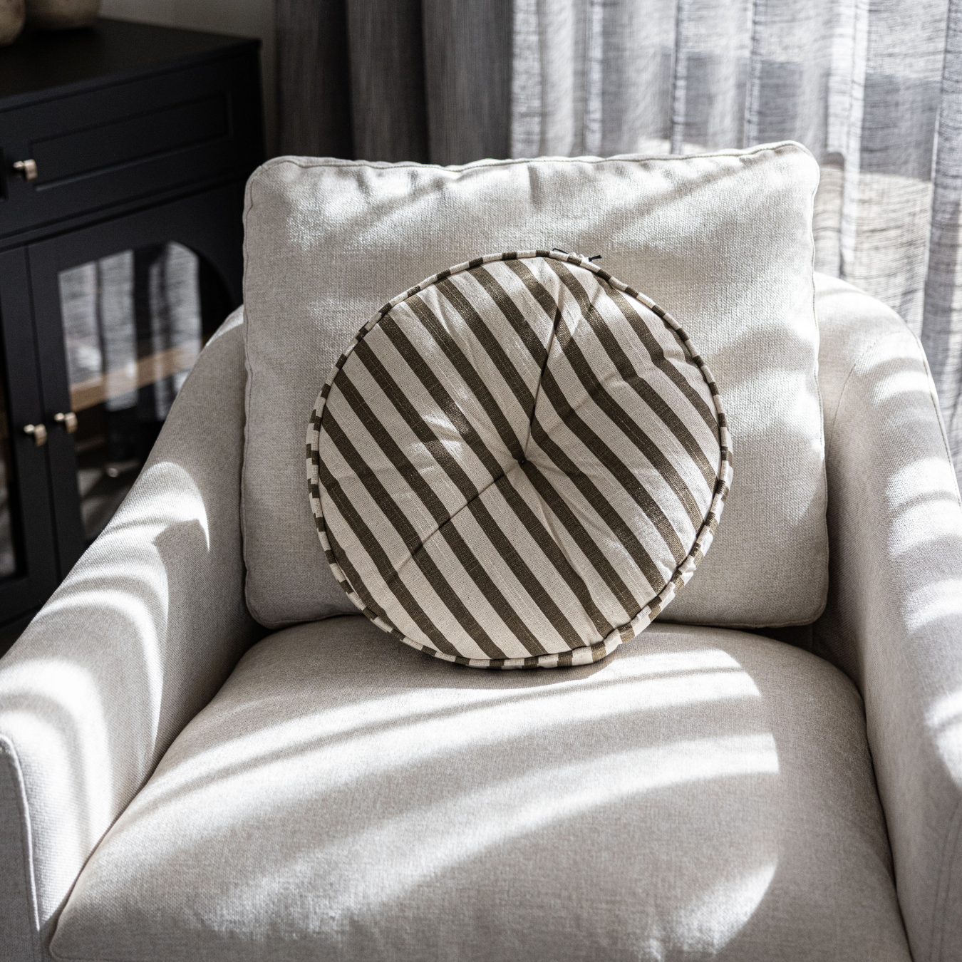 Striped Round Chair Cushion | By Luxe B Co