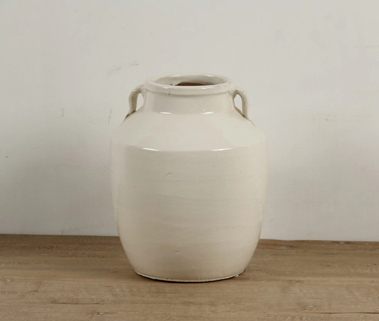 Tall Two Handle White Vase | By Luxe B Co.