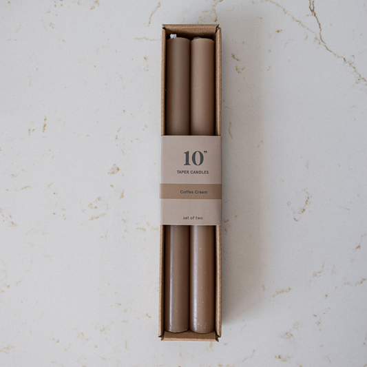 Taper Candle  Coffee Cream | By Luxe B Co.