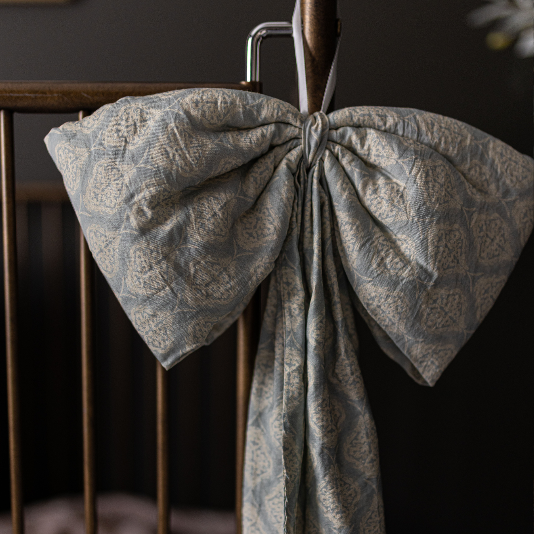 Teal Medallion Pattern Fabric Bows| By Luxe B Co.