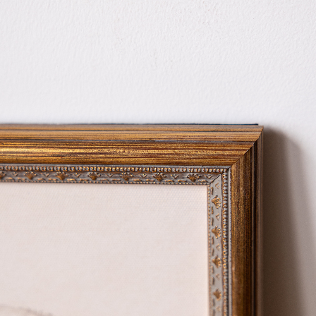 Teddy Bear Sketch | Antique Inspired Brass Mould Framed Art By Luxe B Co. 
