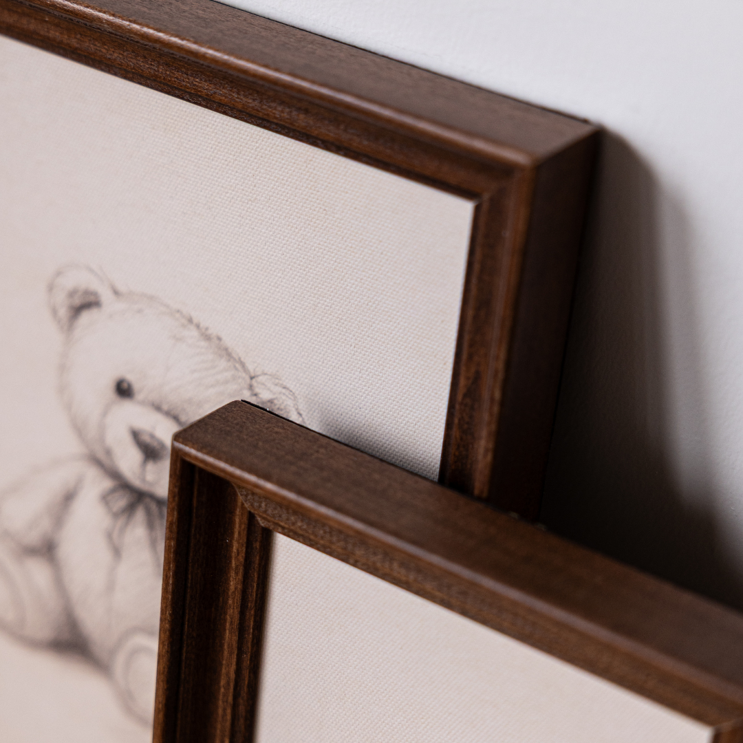 Teddy Bear Sketch | Antique Inspired Classic Westbury Framed Art By Luxe B Co. 